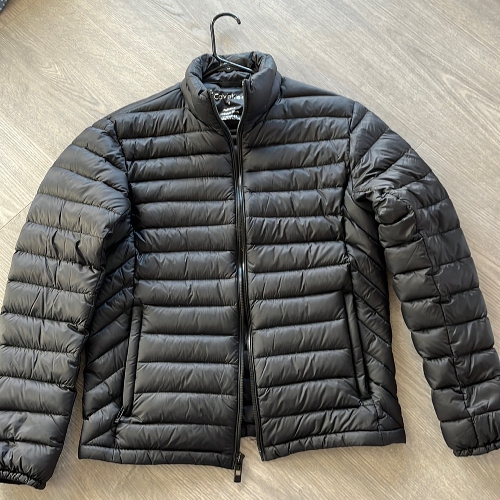 Calvin Klein black puffer jacket, size small